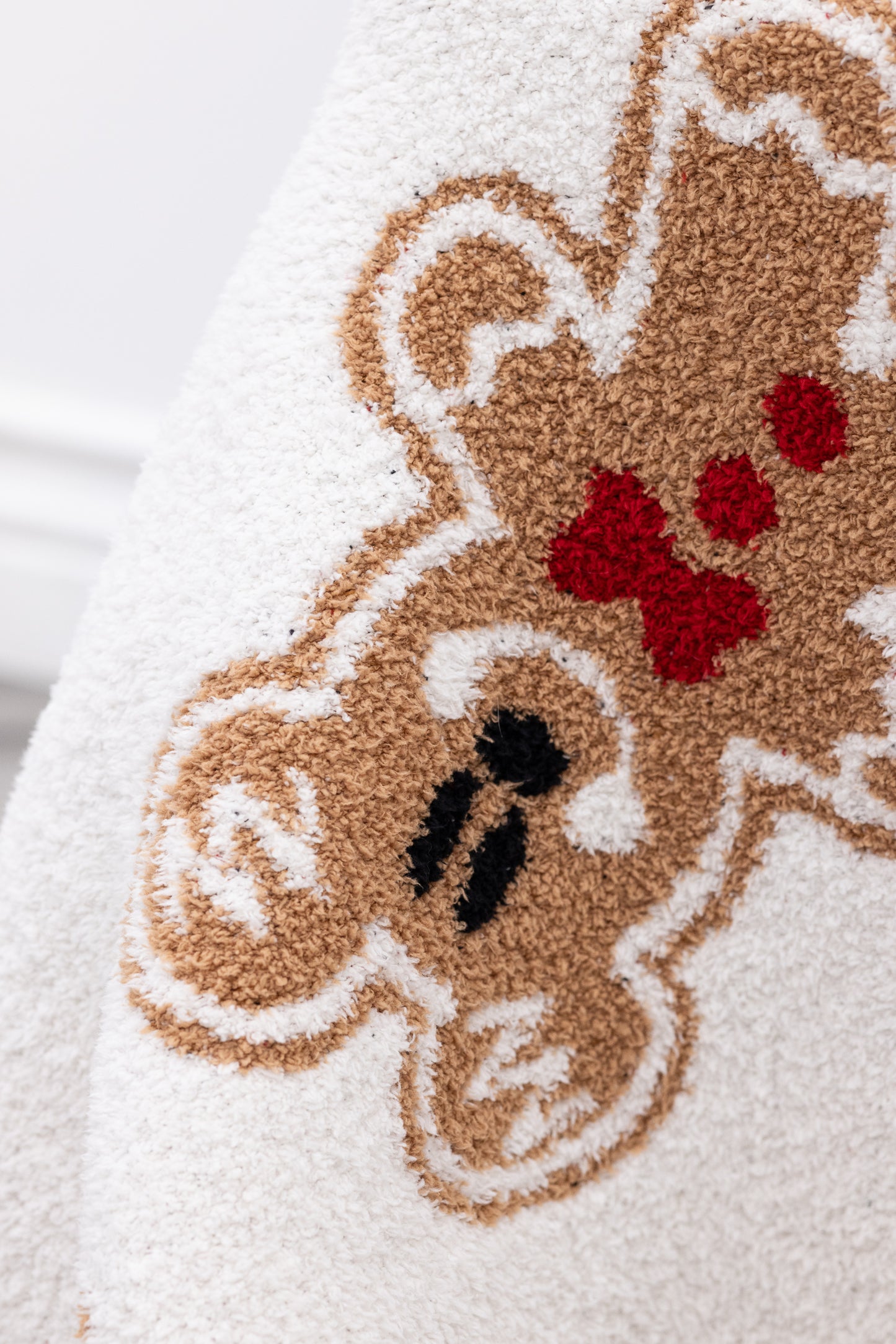 Mickey and Minnie Gingerbread Knitted Throw Blanket